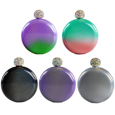 ITEM NUMBER 022772L FLASK ROUND SPARKLE - STORE SURPLUS NO DISPLAY 6 PIECES PER PACK
