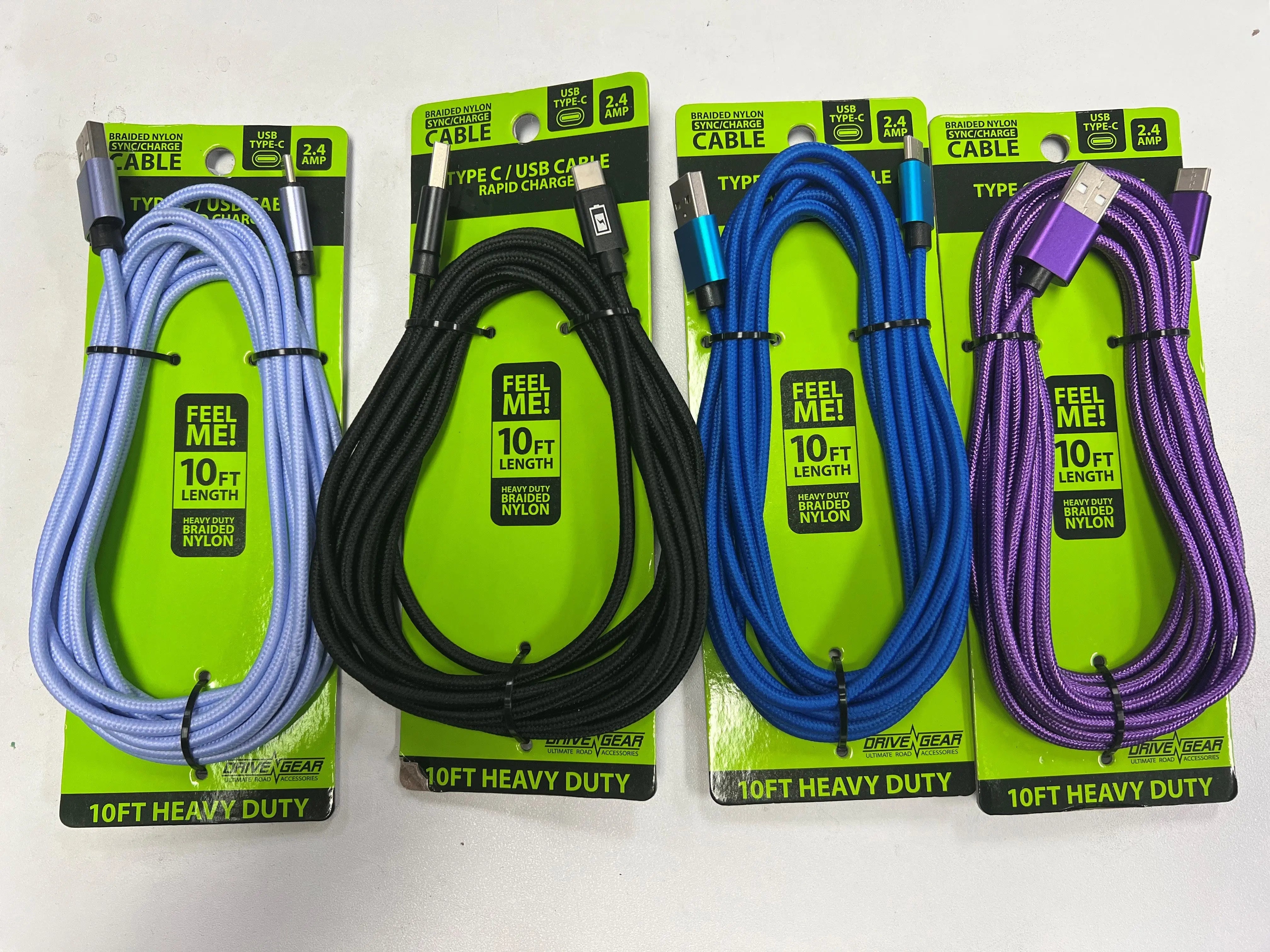 ITEM NUMBER 022795L BASIC CLOTH CABLE USB-C  - STORE SURPLUS NO DISPLAY 12 PIECES PER PACK STORE SURPLUS