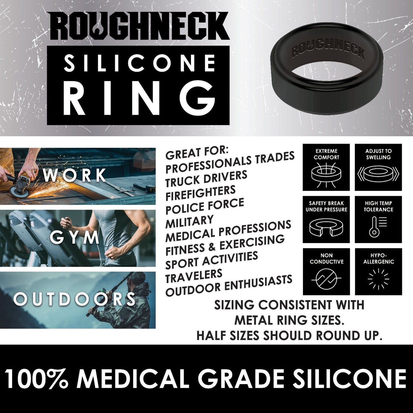 ITEM NUMBER 022803 SILICONE RING 12 PIECES PER DISPLAY
