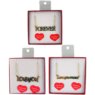 ITEM NUMBER 022813L VDAY WORD NECKLACE - STORE SURPLUS NO DISPLAY 3 PIECES PER PACK