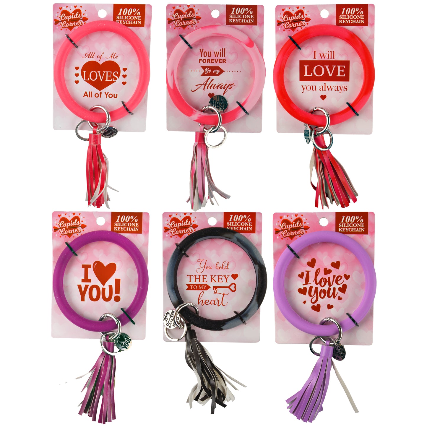 ITEM NUMBER 022825L SILICONE RING KEYCHAIN - STORE SURPLUS NO DISPLAY 6 PIECES PER PACK