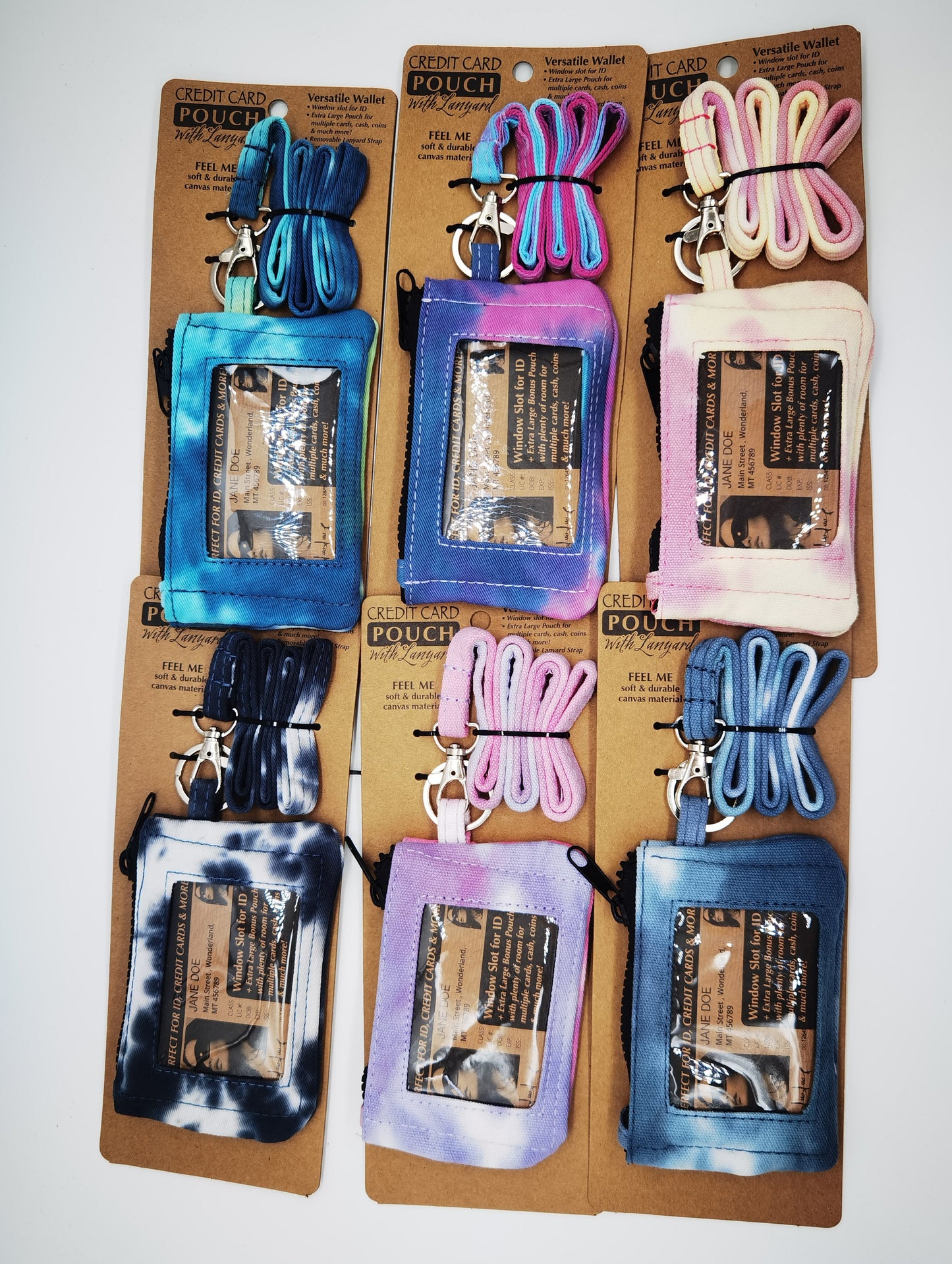 ITEM NUMBER 022835 CREDIT CARD POUCH LANYARD 6 PIECES PER DISPLAY