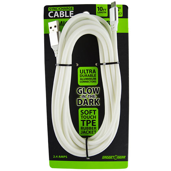 ITEM NUMBER 023002L 10FT GLOW IN DARK TPE MICRO CABLE  - STORE SURPLUS NO DISPLAY  1 PIECES PER PACK