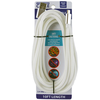 ITEM NUMBER 023022L ANTIMICROBIAL MICRO CABLE 10FT - STORE SURPLUS NO DISPLAY  1 PIECES PER PACK
