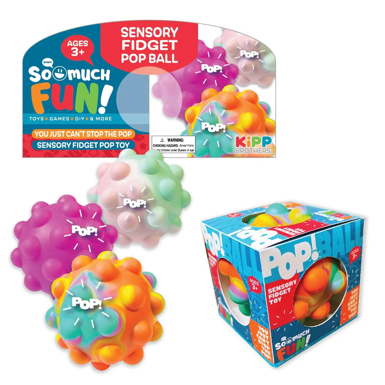 ITEM NUMBER 023065 FIDGET POP BALL 12 PIECES PER DISPLAY WHOLESALE