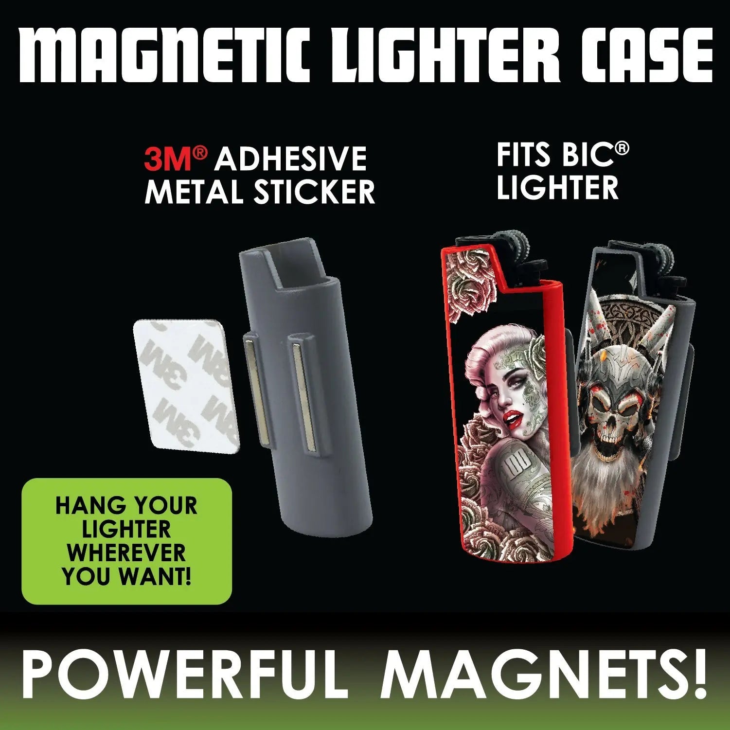 ITEM NUMBER 023153 MAGNETIC LIGHTER CASE 12 PIECES PER DISPLAY WHOLESALE