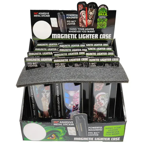ITEM NUMBER 023153 MAGNETIC LIGHTER CASE 12 PIECES PER DISPLAY WHOLESALE