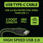 ITEM NUMBER 023162 GG BASIC TYPE C CABLE 4 PIECES PER PACK
