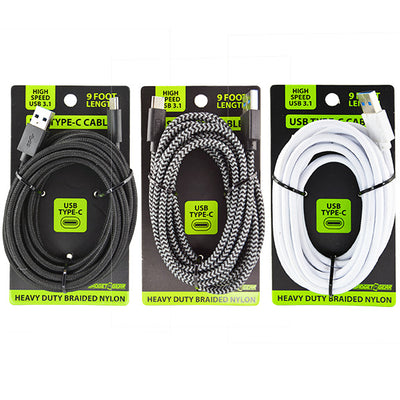 ITEM NUMBER 023351L GG 9FT CLOTH TYPE C 3.1CABLE - STORE SURPLUS NO DISPLAY 3 PIECES PER PACK