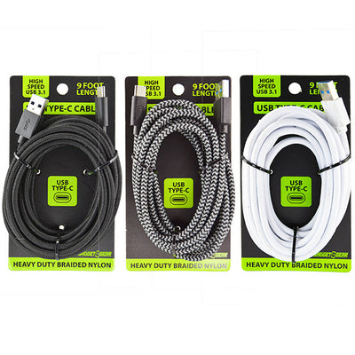 ITEM NUMBER 023351 GG 9FT CLOTH TYPE C 3.1 CABLE 3 PIECES PER PACK