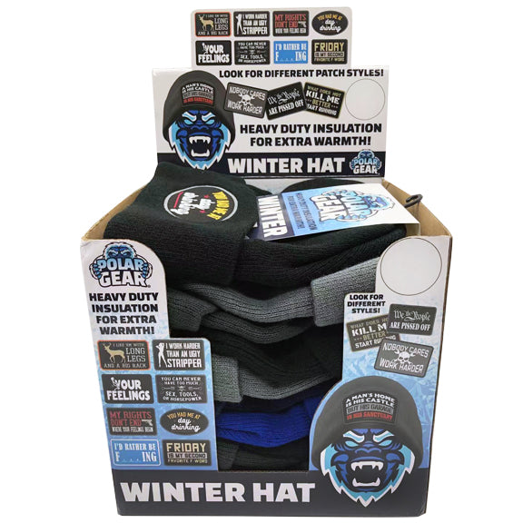 ITEM NUMBER 023366 PATCH WINTER HAT 12 PIECES PER DISPLAY