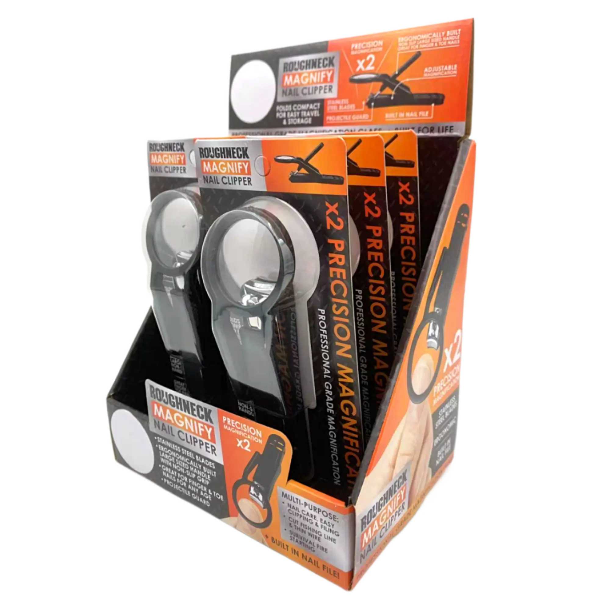 ITEM NUMBER 023527 MAGNIFY NAIL CLIPPER 6 PIECES PER DISPLAY WHOLESALE