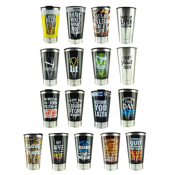 ITEM NUMBER 023597L STAINLESS BEER CUP - STORE SURPLUS NO DISPLAY 18 PIECES PER PACK STORE SURPLUS