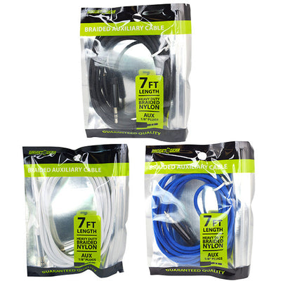 ITEM NUMBER 023619 GG BAG 7FT CLOTH AUXCABLE 3 PIECES PER PACK