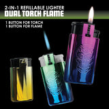 ITEM NUMBER 023696 DUAL FLAME N TORCH LIGHTER 16 PIECES PER DISPLAY