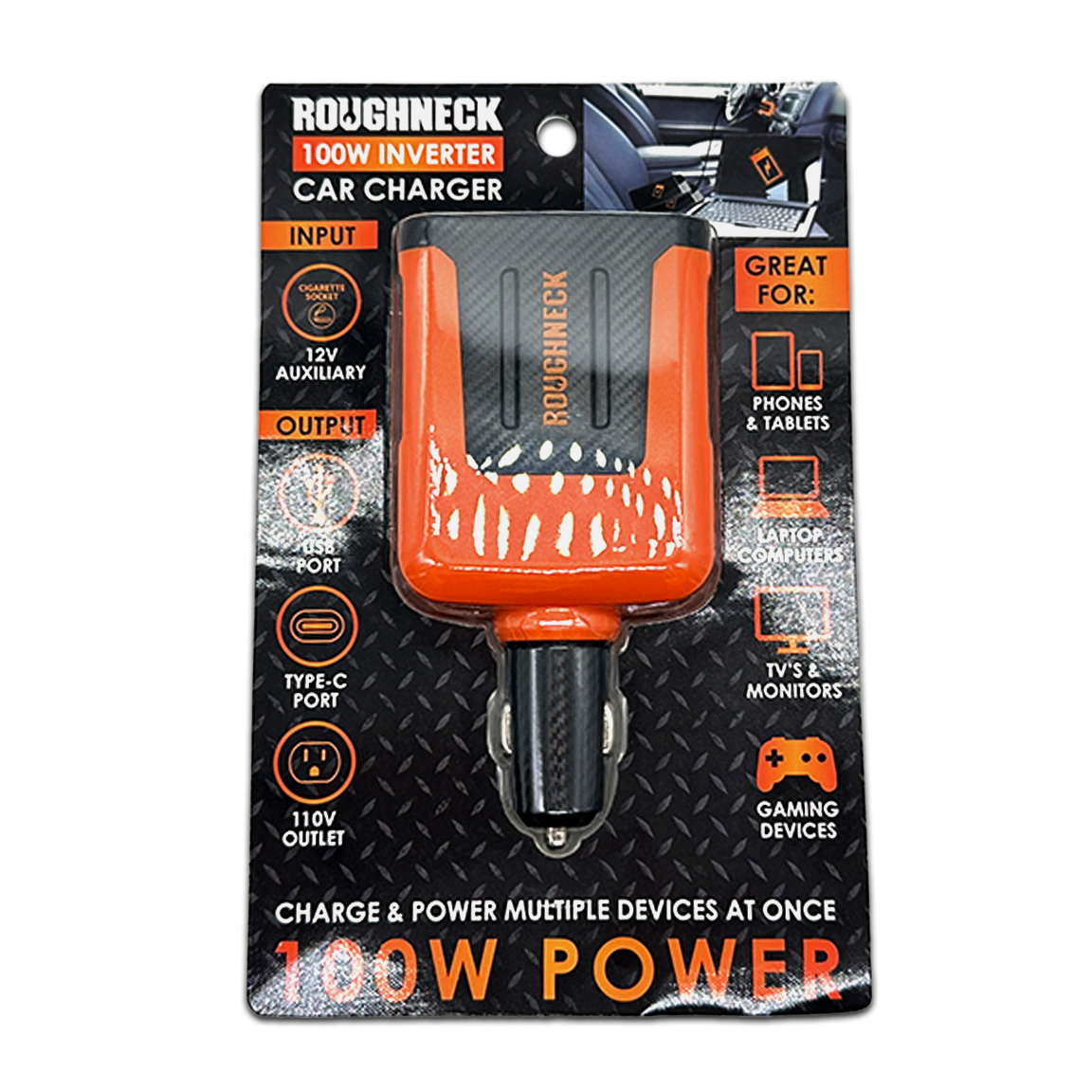 ITEM NUMBER 023861 ROUGHNECK DC CHARGER CONVERTER 4 PIECES PER DISPLAY