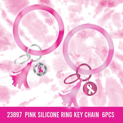 SILICONE RING KEYCHAIN - STORE SURPLUS NO DISPLAY - 6 PIECES PER PACK 23897L