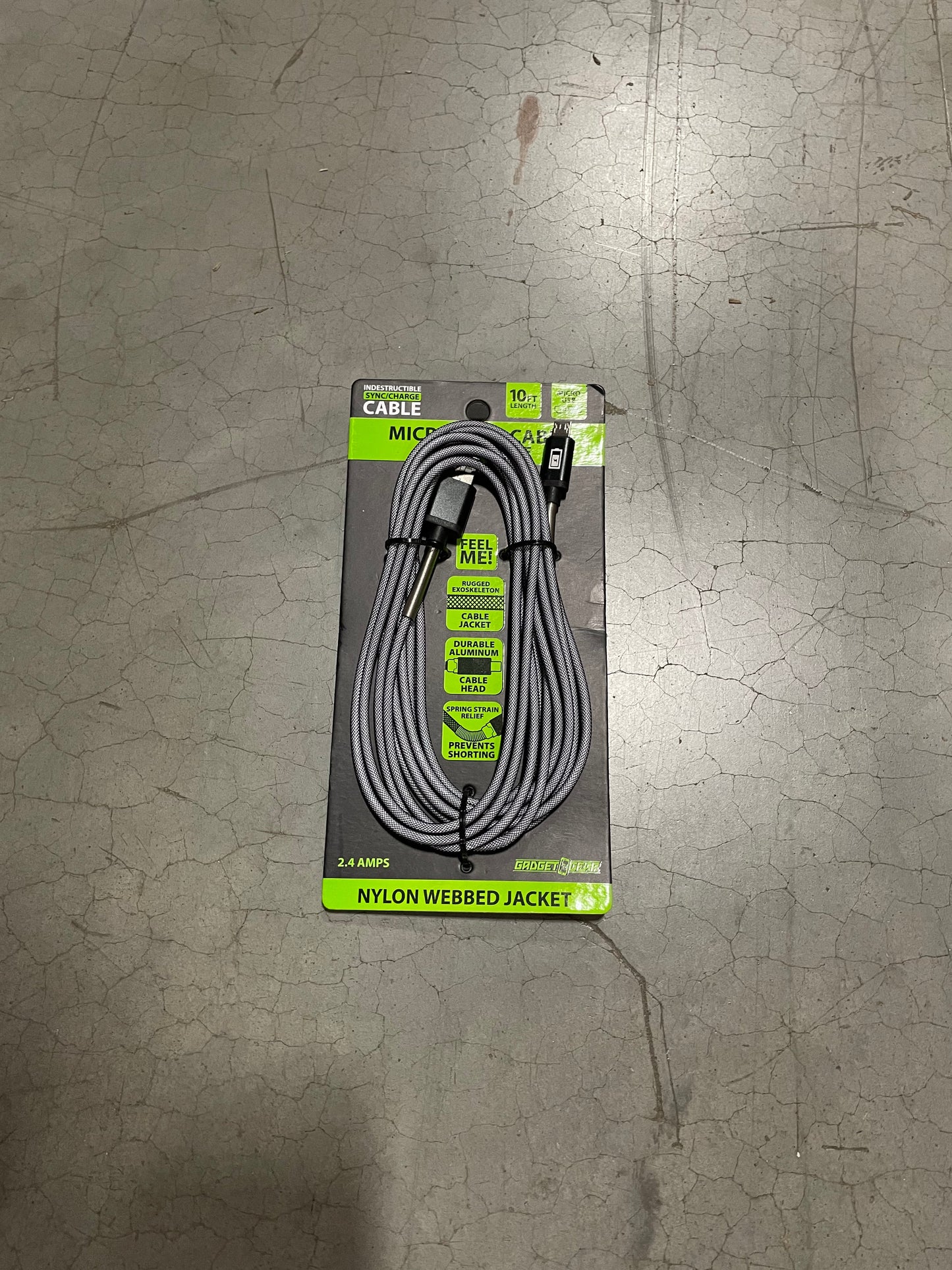 ITEM NUMBER 088294 10FT INDESTRUCTIBLE CHARGE CABLES 6 PIECES PER DISPLAY