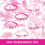 PINK SEA BEAD BRACELET - STORE SURPLUS NO DISPLAY - 6 PIECES PER PACK 23910L