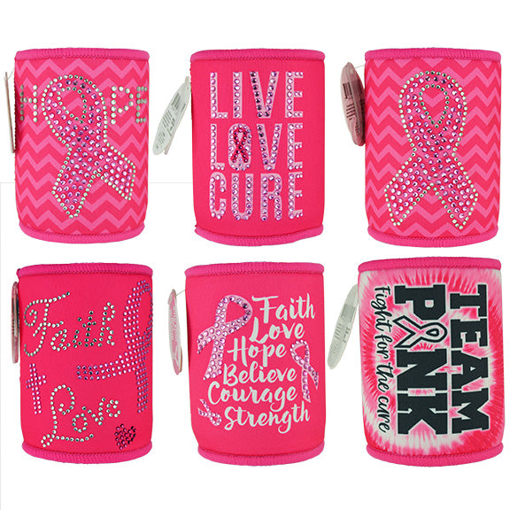 ITEM NUMBER 023996L PINK NEOPRENE CAN COOLER - STORE SURPLUS NO DISPLAY 6 PIECES PER PACK