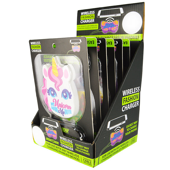 ITEM NUMBER 024033 SHAPED WIRELESS CHARGER 6 PIECES PER DISPLAY