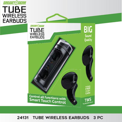 TUBE WIRELESS EARBUDS - STORE SURPLUS NO DISPLAY - 3 PIECES PER PACK 24131L
