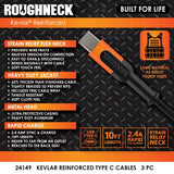 ROUGHNECK CABLE 2 - STORE SURPLUS NO DISPLAY - 3 PIECES PER PACK 24149L