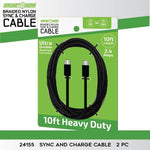 10FT C TO C CABLE - STORE SURPLUS NO DISPLAY - 2 PIECES PER PACK 24155L STORE SURPLUS
