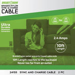 10FT C TO C CABLE - STORE SURPLUS NO DISPLAY - 2 PIECES PER PACK 24155L STORE SURPLUS