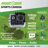 SPORTS ACTION CAM - STORE SURPLUS NO DISPLAY - 3 PIECES PER PACK 24169L