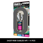 RGB MFI CABLE - STORE SURPLUS NO DISPLAY - 4 PIECES PER PACK 24237L STORE SURPLUS