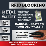 RFID METAL WALLET - STORE SURPLUS NO DISPLAY - 4 PIECES PER PACK 24273L