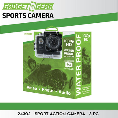 Sports Action Cam - Store Surplus No Display - 3 Pieces Per Pack 24302L