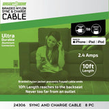 10ft MFI Cable 1 - Store Surplus No Display - 8 Pieces Per Pack 24306L STORE SURPLUS