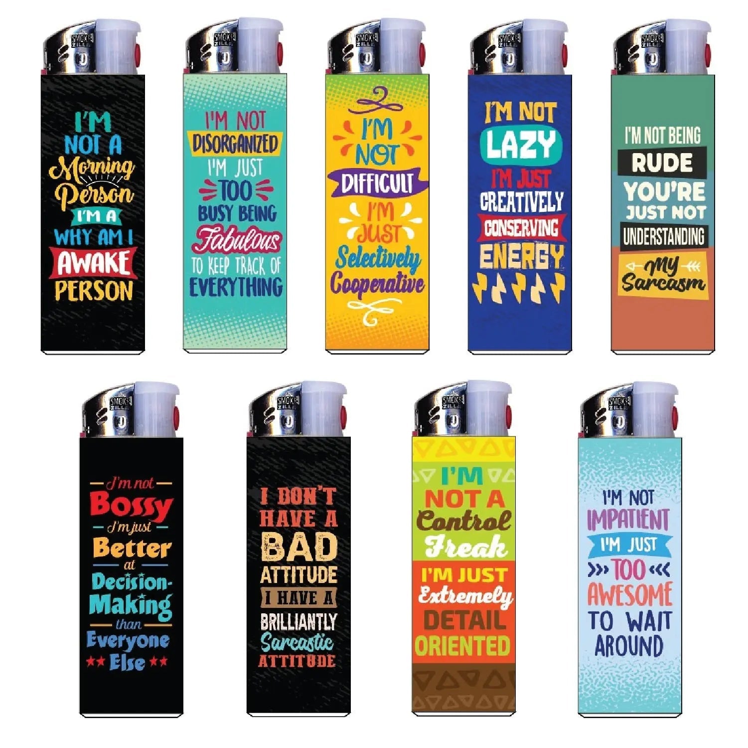 ITEM NUMBER 024333 SARCASTIC LIGHT UP LIGHTER 30 PIECES PER DISPLAY WHOLESALE