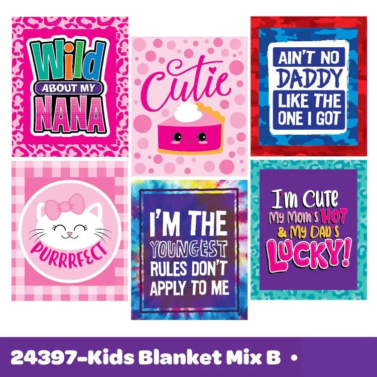 ITEM NUMBER 024397 KIDS PRINTED BLANKETS 6 PIECES PER DISPLAY WHOLESALE