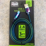 ITEM NUMBER 024412L TYPE C RAINBOW METALCABLE - STORE SURPLUS NO DISPLAY 5 PIECES PER PACK