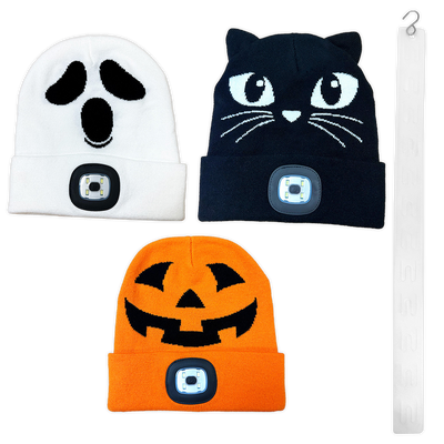 LED HALLOWEEN HATS  - STORE SURPLUS NO DISPLAY -  6 PIECES PER PACK 24804L