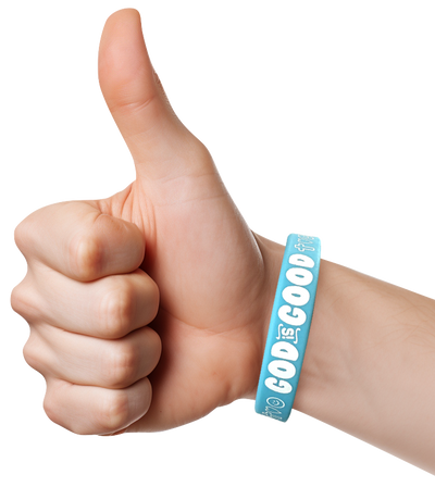 GOD IS GOOD SILICONE WRISTBAND - STORE SURPLUS NO DISPLAY - 12 PIECES PER PACK 25063L