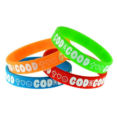 GOD IS GOOD SILICONE WRISTBAND - STORE SURPLUS NO DISPLAY - 12 PIECES PER PACK 25063L