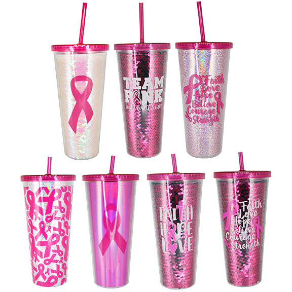 ITEM NUMBER 025467C 24OZ DOUBLE WALL CUP PINK - BULK PACKED SOLD AS IS 28 PIECES PER CASE