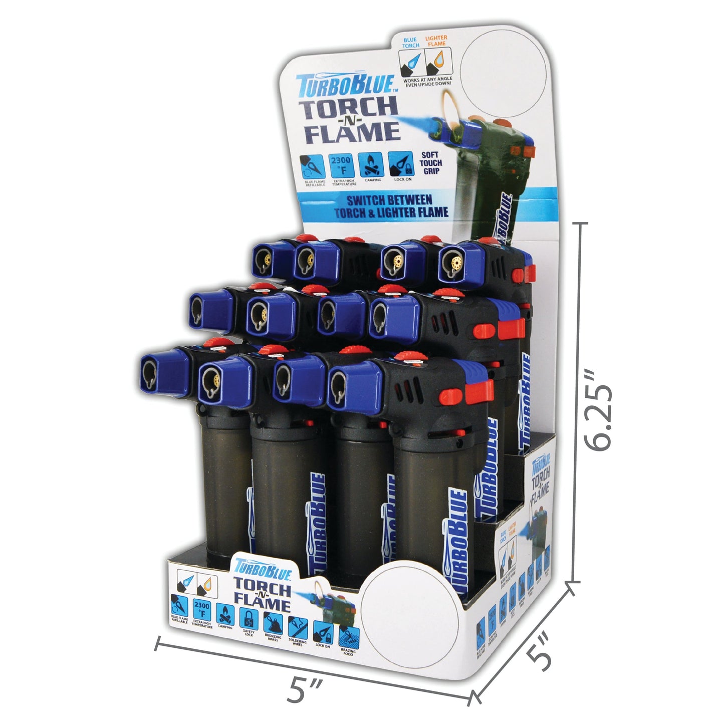 ITEM NUMBER 025557 TWO FLAME TB XXL LIGHTER 12 PIECES PER DISPLAY