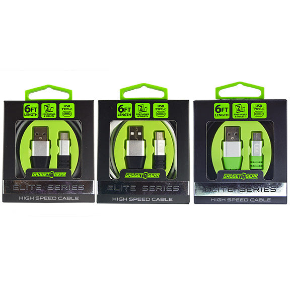 ITEM NUMBER 025977 GG ELITE 6FT TYPE C CABLE 3 PIECES PER PACK