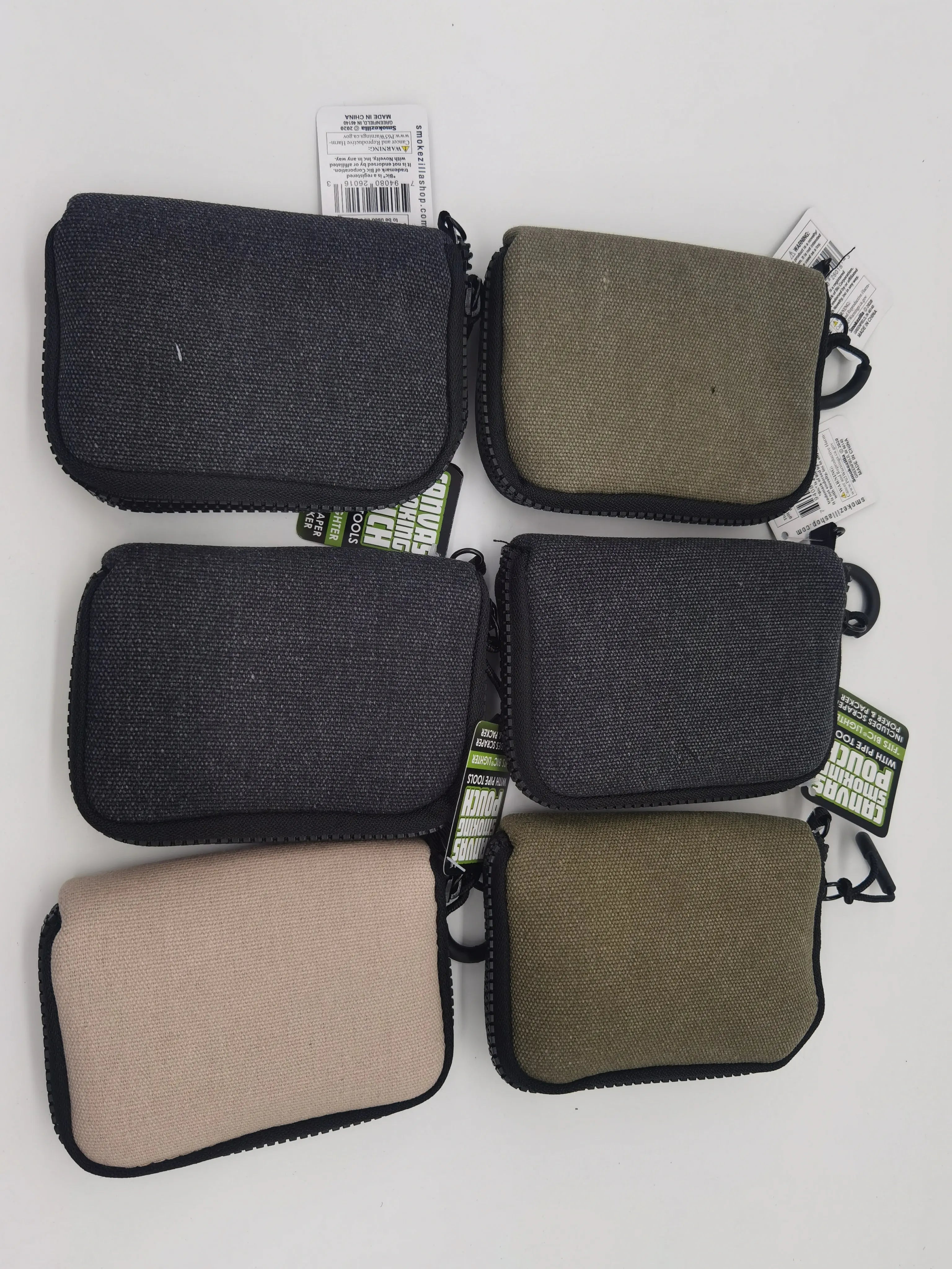 ITEM NUMBER 026016 CANVAS SMOKING BAG 6 PIECES PER DISPLAY WHOLESALE