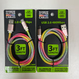 ITEM NUMBER 026492L RAINBOW GLITTER TYPE C CABLE - STORE SURPLUS NO DISPLAY 5 PIECES PER PACK