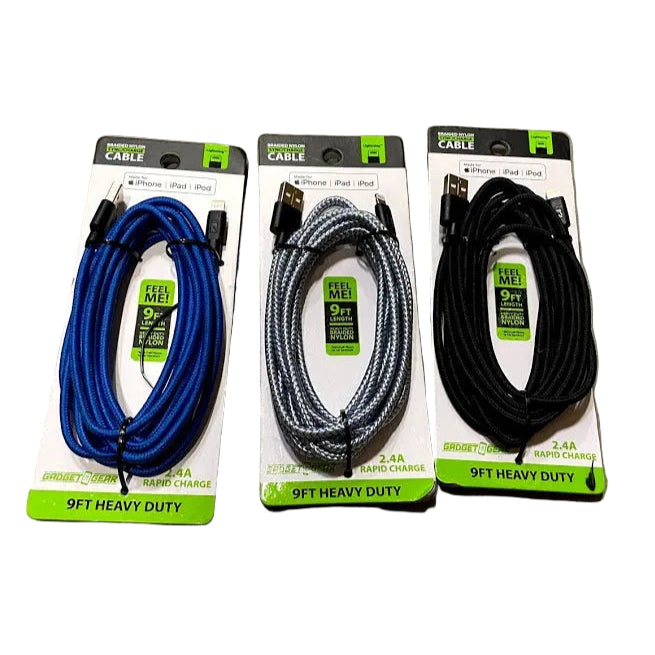 ITEM NUMBER 026502L 9FT CLOTH MFI CABLE  - STORE SURPLUS NO DISPLAY 6 PIECES PER PACK STORE SURPLUS