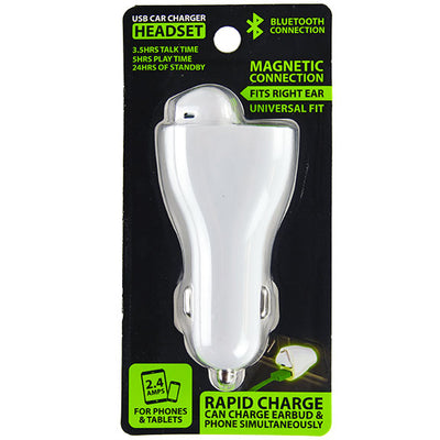 ITEM NUMBER 026808L USB CAR CHARGER HEADSET - STORE SURPLUS NO DISPLAY 6 PIECES PER PACK