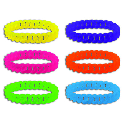 ITEM NUMBER 028768 Neon Stretchy Chain Link Bracelets BG = 12 PCS