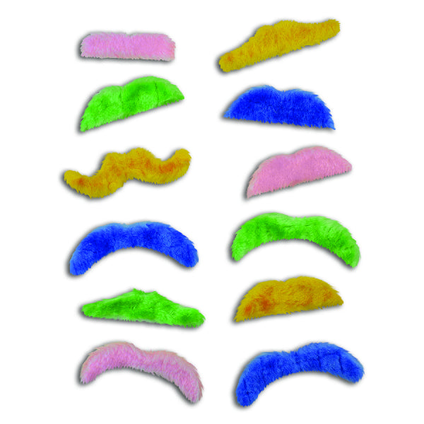 ITEM NUMBER 029040 Colorful Fuzzy Mustaches BG = 144 PCS
