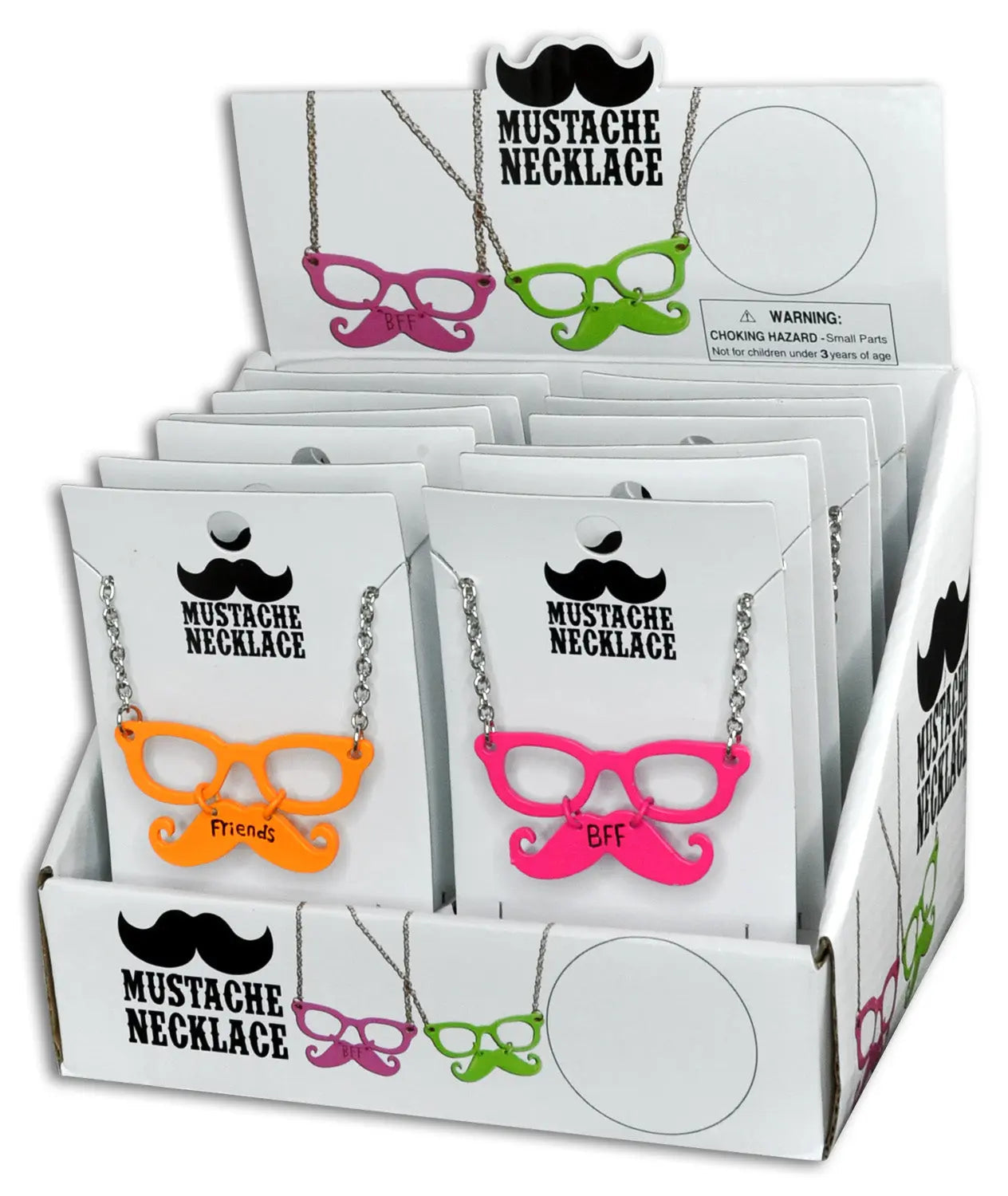 ITEM NUMBER 029113 MUSTACHE NECKLACE 12 PIECES PER DISPLAY WHOLESALE